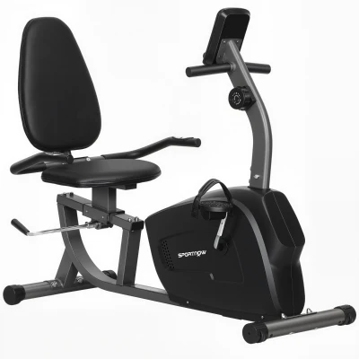 SPORTNOW Cyclette Recumbent 8 Livelli Resistenza Frequenza Cardio