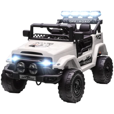 AIYAPLAY Fuoristrada per Bambini con Fanali e Clacson Bianco