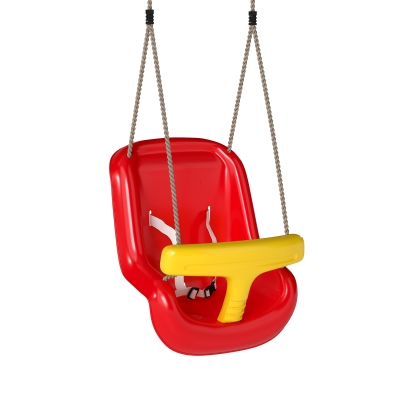 AIYAPLAY Babyschaukel verstellbar Mitwachsend Babysitz mit Rückenlehne, Sicherheitsgeländer, für Kinder von 9-36 Monaten, Rot