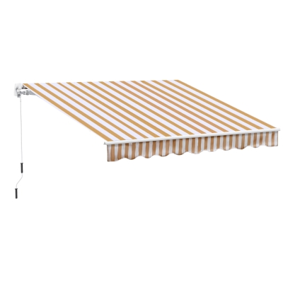 Outsunny Markiză cu manivelă, markiză cu braț articulat, protecție solară, montare pe perete, balcon, Alu Berge 300 x 250 cm