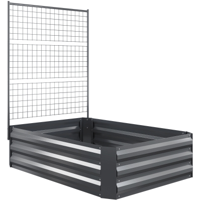 Outsunny Jardinera Exterior Grande con Enrejado y Fondo Abierto para Plantas Trepadoras 80x115x125 cm Gris Oscuro