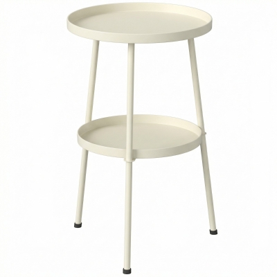 Outsunny Tavolino da esterno 36cm x 36cm x 53cm Bianco crema