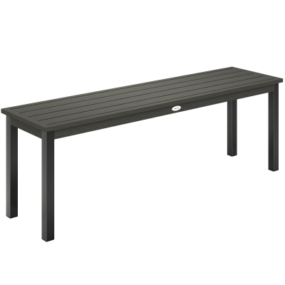 Outsunny Panca da Giardino 2 Posti a Doghe Effetto Legno Grigio