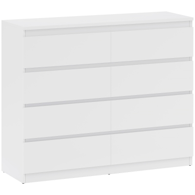 HOMCOM Cómoda de 8 Cajones Diseño Minimalista, 120x39x100 cm, Blanco