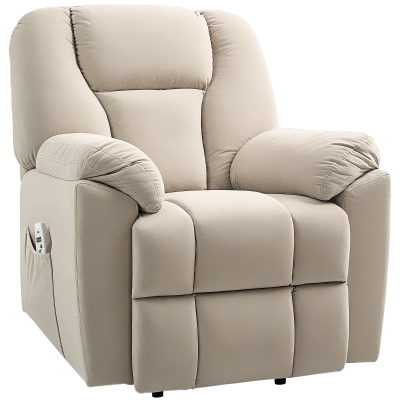 HOMCOM Fauteuil Releveur Massage Chauffant Inclinable Beige