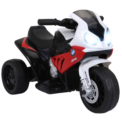 HOMCOM Electric Motorbike for Kids Ride on BMW Motorbike W/Headlights and Music, 6 V-Red
