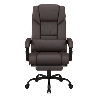 Vinsetto PU Leather Office Chair with 6-Point Vibration Massage, Reclining Chair Office with Footrest, Adjustable Height, Computer Chair, Brown