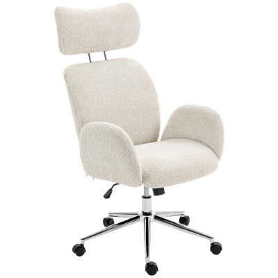 HOMCOM Chaise Bureau Ergonomique Pivotante Hauteur Réglable Gris