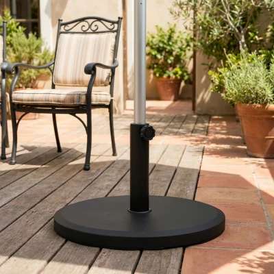 Outsunny Pied de Parasol Rond 13kg Ciment Noir