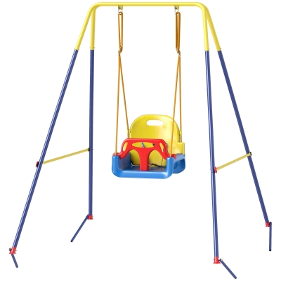 AIYAPLAY Portique Balançoire 3-en-1 Intérieur/Extérieur Ajustable