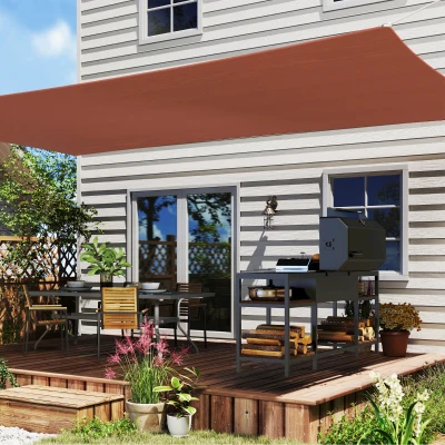 Outsunny Rectangular Shade Sail 3 x 4 m High-Density Polyethylene UV Protection With Storage Bag - Beige