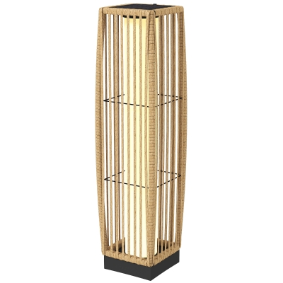 Outsunny Lanterne Rotin Solaire LED Extérieur IP44 Sable