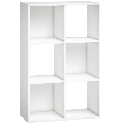 HOMCOM Industrial Style Storage Shelf, Bookcase, Bookshelf with 6 Compartments, Freestanding Shelving Unit for Living Room