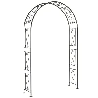 Outsunny Garden Arch Trellis for Climbing Plants Black