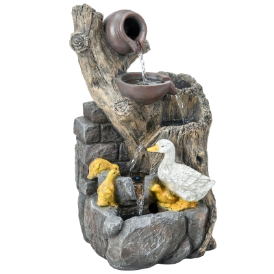 Outsunny 5-Tier Waterfall Fountain Freestanding Outdoor Garden