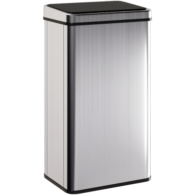 HOMCOM Poubelle Automatique 50L Acier Inox Argenté