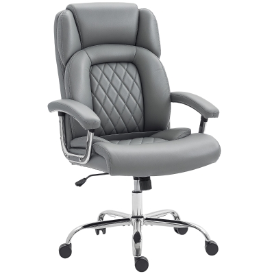 HOMCOM Big & Tall Office Chair PU Leather Grey