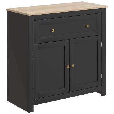 HOMCOM Sideboard Storage Cabinet with Drawer Black