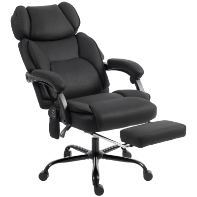 HOMCOM Massage Reclining Office Chair Heated Swivel Black