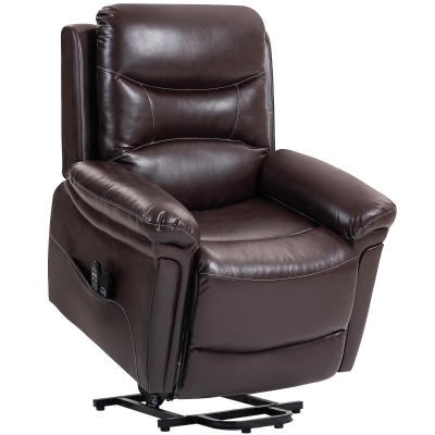 HOMCOM Power Lift Recliner Chair Massage Heat USB Brown