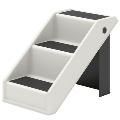 PawHut Escalier Pliant 3 Marches Antidérapantes pour Chien Crème