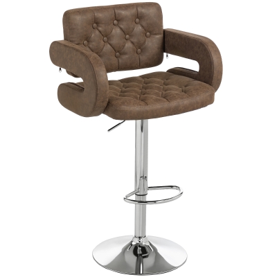 HOMCOM Swivel Bar Stool PU Leather Height Adjustable Coffee