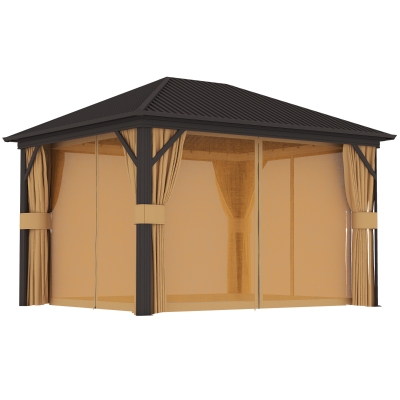 Hardtop Gazebo 3.63 x 3 x 2.7m Brown