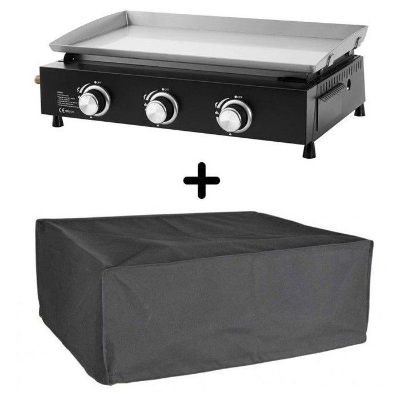 Plancha a gaz - Cookingbox - Cuenca - 3 brûleurs - Surface de cuisson : 61 x 35 cm - Cuve en acier