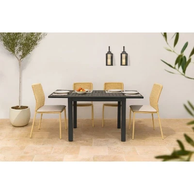 Table de jardin extensible 6 personnes SOLOMA - SOLOMA - Aluminium - 80/160 x 80 x 75 cm