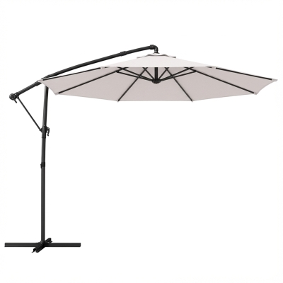 Outsunny Cantilever Parasol 3m 360° Tilt Cream White