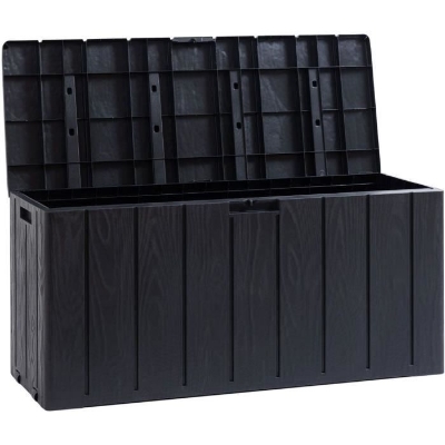 Coffre de jardin - En résine - MULTIBOX BRAVO - Gris anthracite - 270L - 117,5x45x56 cm