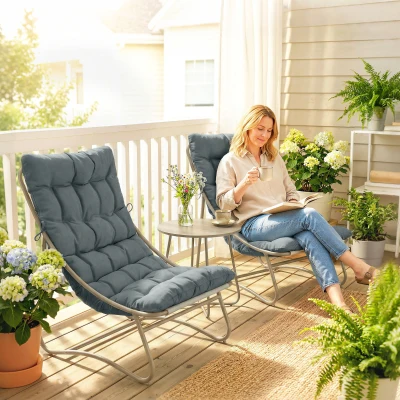 Outsunny 3pc Bistro Set with Cushions Dark Grey