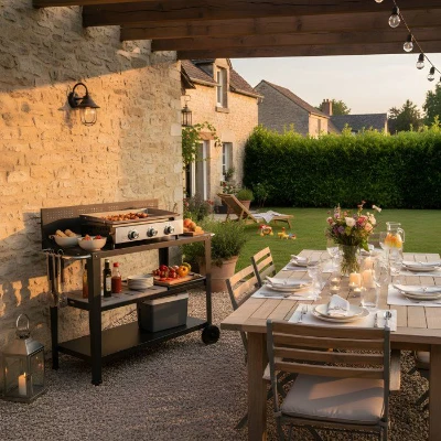 Plancha a gaz - Cookingbox - Faro - 2 brûleurs - Surface de cuisson : 61 x 35 cm - Cuve en acier - Acier inoxydable