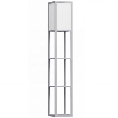 HOMCOM 3-Tier Floor Lamp Grey 160cm with Storage Shelf