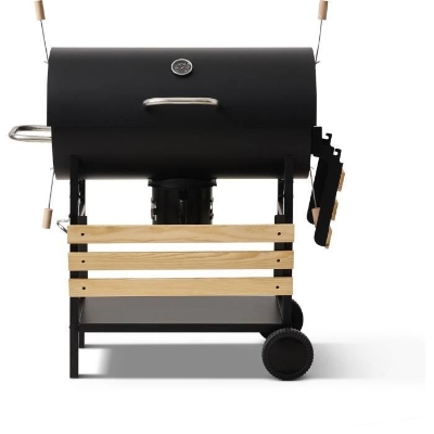 COOKING BOX Barbecue a charbon MIKE EVOLUTION - 115x66x106 cm - 2 grilles acier chromé - Surface de cuisson : 71x35 cm - Noir