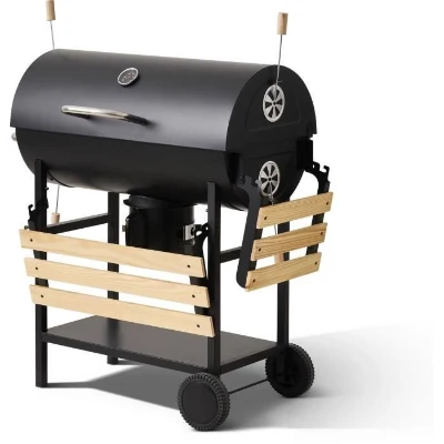 COOKING BOX Barbecue a charbon MIKE EVOLUTION - 115x66x106 cm - 2 grilles acier chromé - Surface de cuisson : 71x35 cm - Noir