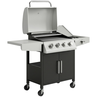 Outsunny Portable 4+1 Burner Gas BBQ Grill Steel
