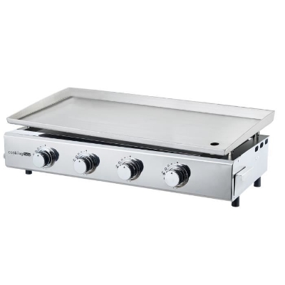 COOKING BOX Plancha a gaz BRASILIA - 4 feux - 10kW - 84x41x24,5 cm - Tout inox - Surface cuisson: 84x34 cm