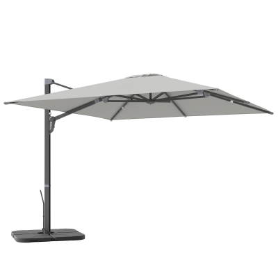 Aluminiowy parasol ogrodowy 3x3m, obrót 360°, z korbką
