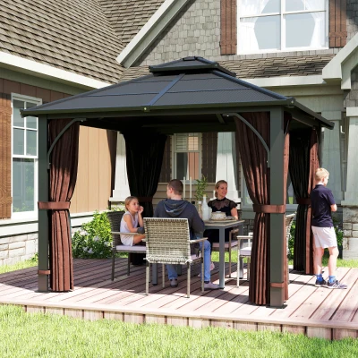 Gazebo 300L x 300W x 275Hcm Brown