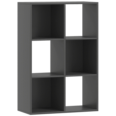 HOMCOM Libreria a Cubi Moderna a 6 Ripiani in Truciolato Nero