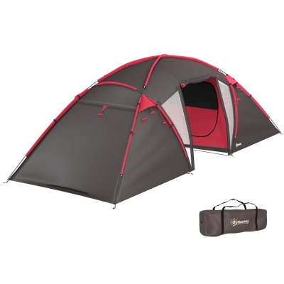 Outsunny Tenda da campeggio 615cm x 235cm x 195cm Grigio