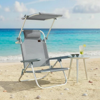 Outsunny Chaise Lounge Extérieur Pliable Inclinable 6 Positions