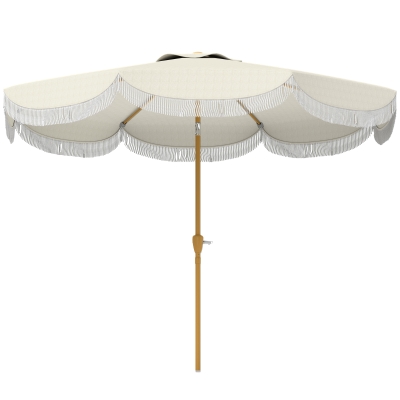 Outsunny Parasol 2,7m Inclinable UPF30+ Manivelle Beige