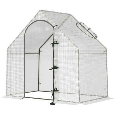 Outsunny Portable Greenhouse Steel Frame 180x100cm White