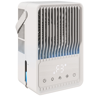 HOMCOM Portable Desk Fan with Humidifier 550ml Tank White