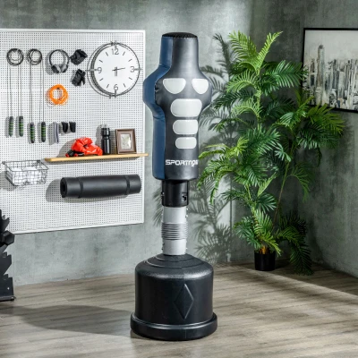 SPORTNOW Sacco da boxe 55cm x 55cm x 178-207 cm Nero, Grigio, Blu