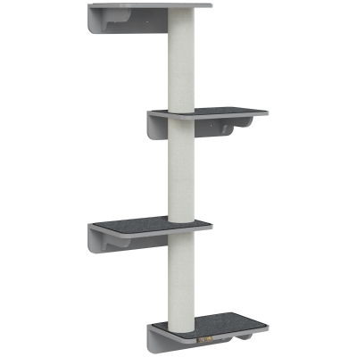 PawHut Tiragraffi per gatti 66cm x 28cm x 137cm Grigio chiaro e beige