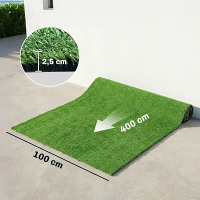 Outsunny Gazon Synthétique 100x400cm Extérieur 10mm Vert