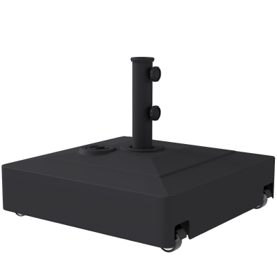 Outsunny Pied de Parasol Carré Remplissable 61kg Noir